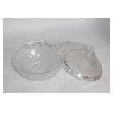 Set of 2 Vintage Glass Dishes with Lids