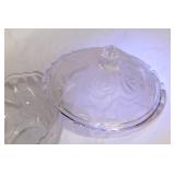 Set of 2 Vintage Glass Dishes with Lids