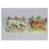 Set of 10 Porcelain Collectible Figurines and Miniature Basket