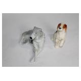 Set of 10 Porcelain Collectible Figurines and Miniature Basket