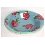 Handcrafted Ceramic Bowl with Apple Design