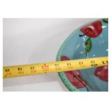 Handcrafted Ceramic Bowl with Apple Design