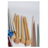 Assortment of Knitting Needles and Row Counter