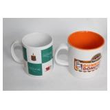 Assorted Collection of 9 Coffee Mugs Featuring Branded and Decorative Designs