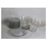 Collection of Vintage Glassware Including Plates and Bowls