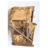 Vintage Nativity Scene with Stable and 10 Figures