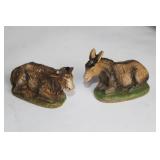 Vintage Nativity Scene with Stable and 10 Figures