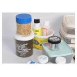 Large Assortment of Craft Supplies Including Embossing Powders, Inks, and Chalks
