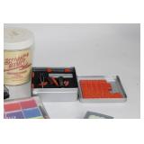 Large Assortment of Craft Supplies Including Embossing Powders, Inks, and Chalks