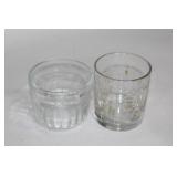 Vintage Glassware Collection with Decorative Birdhouse