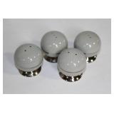 Vintage Gray Dinnerware Set with Shakers and Serving Accessories