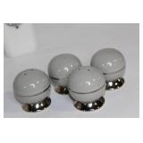 Vintage Gray Dinnerware Set with Shakers and Serving Accessories