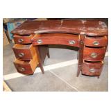 Antique Mahogany Vanity Desk with 7 Drawers