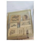 Collection of 60 Assorted Wooden Rubber Stamps for Crafting