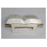 Vintage Ceramic Open Book Prayer Sculpture - Holland Mold