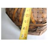 Vintage Woven Wicker Trunk with Brass Accents