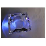 Collection of Lucite Candle Holders and Blue Glass Vase