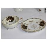 Collection of Vintage Floral Porcelain Dishes and Bowls