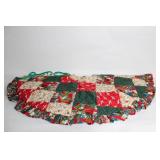 Vintage Christmas Tree Skirt with Patchwork Design