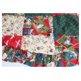 Vintage Christmas Tree Skirt with Patchwork Design