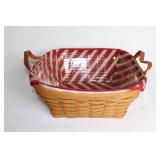 Longaberger Handmade Woven Basket with Fabric Liner