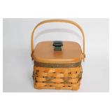 Longaberger Handwoven Basket with Lid and Fabric Liner