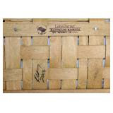 Longaberger Handmade Basket with Holiday Liners and Plastic Protector