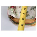 Longaberger Handmade Basket with Holiday Liners and Plastic Protector