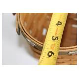 Handwoven Decorative Wooden Basket with Metal Accents