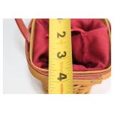 Longaberger Handmade Heart-Shaped Basket with Fabric Liner