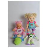 Set of 4 Assorted Baby Dolls and Plush Toys