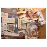 Collection of Assorted Rubber Stamps with Wooden Blocks - Holiday and Floral Themes