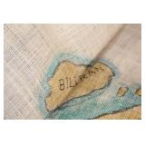 Vintage 1945 Philippines Handwoven Map Tapestry