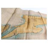 Vintage 1945 Philippines Handwoven Map Tapestry