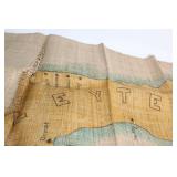 Vintage 1945 Philippines Handwoven Map Tapestry