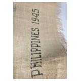 Vintage 1945 Philippines Handwoven Map Tapestry