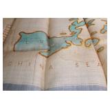 Vintage 1945 Philippines Silk Map Scarf