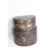 Set of 2 Decorative Floral Pattern Storage Boxes