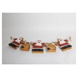 Set of 4 Handcrafted Wooden Santa Ornaments by Norma Elizabeth