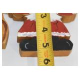 Set of 4 Handcrafted Wooden Santa Ornaments by Norma Elizabeth