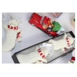 Collection of Holiday Ornaments and Decorations Including Coca-Cola and Ty Bears