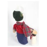 Decorative Snowman Figurine with Patchwork Outfit and Accessories