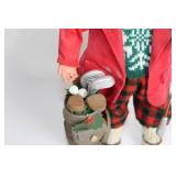 Vintage Santa Claus Golfer Figurine with Golf Bag