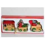 Dakin 1982 Wooden Christmas Ornaments Set of 3