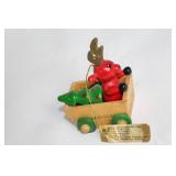 Dakin 1982 Wooden Christmas Ornaments Set of 3