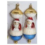 Set of 5 Hand-Painted Glass Christmas Ornaments