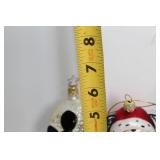 Set of 5 Hand-Painted Glass Christmas Ornaments