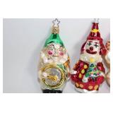 Set of 5 Vintage Glass Christmas Ornaments with Intricate Designs