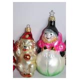 Set of 5 Vintage Glass Christmas Ornaments with Intricate Designs
