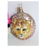 Set of 5 Vintage Glass Christmas Ornaments with Intricate Designs